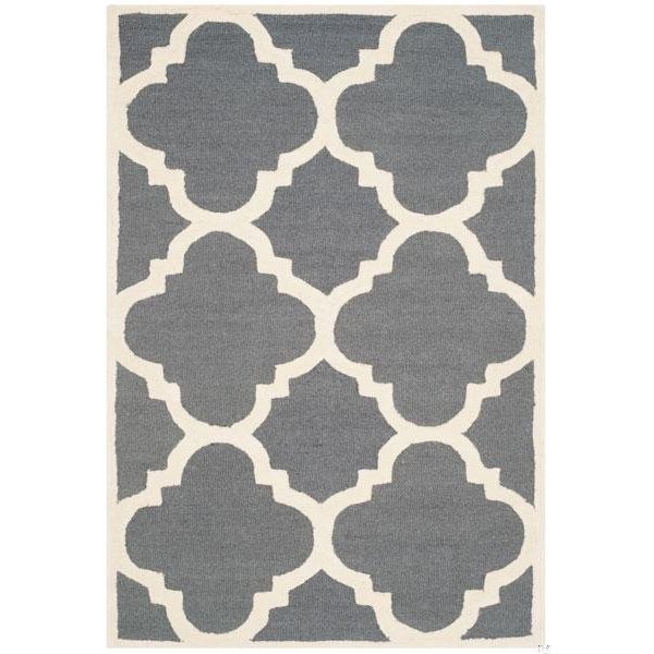 Safavieh Cambridge Hand Tufted Runner RugDark Grey & Ivory 2 ft.-6 in. x 10 ft. - CAM140X-210