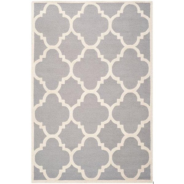 Safavieh Cambridge Hand Tufted Runner Rug- Silver - Ivory- 2 ft. 6 in. x 16 ft. - CAM140D-216