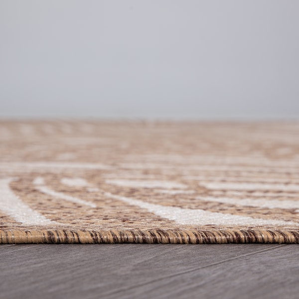 World Rug Gallery Contemporary Palm Leaf Textured Flat Weave Indoor/Outdoor Area Rug 2' x 3' Brown - 118BROWN2X3