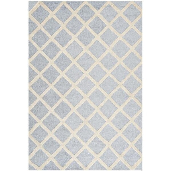 Safavieh 4 x 6 ft. Cambridge Hand Tufted Small Rectangle Area RugLight Blue & Ivory - CAM135A-4