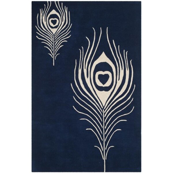 Safavieh Soho Hand Tufted Runner Rug- Navy - Ivory- 2 ft. 6 in. x 8 ft. - SOH704D-28