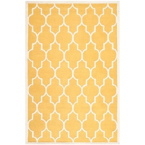 Safavieh Cambridge Hand Tufted Small Rectangle Rug- Gold - Ivory- 3 x 5 ft. - CAM134Q-3
