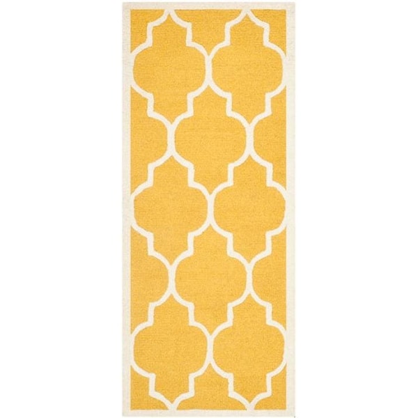 Safavieh Cambridge Hand Tufted Small Rectangle Rug- Gold - Ivory- 3 x 5 ft. - CAM134Q-3