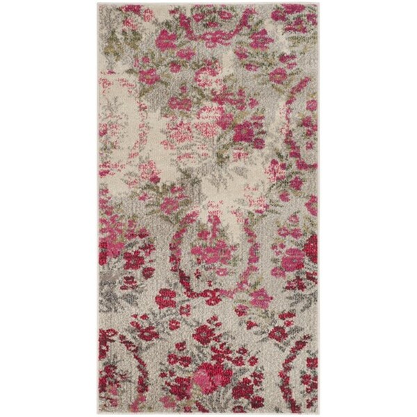 Flowers First 2 ft. 2 in. x 4 ft. Monaco Power Loomed Area Rug, Ivory & Pink - Accent - FL1868219