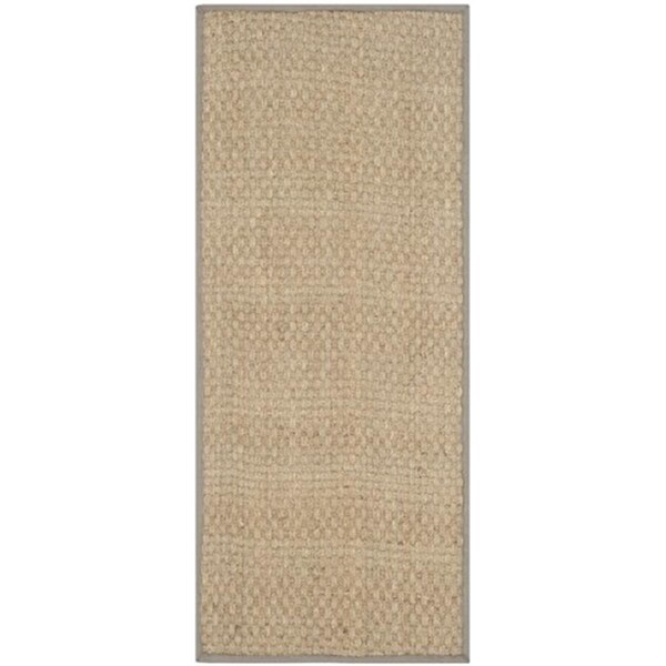 Safavieh Natural Fiber Power Loomed Runner Rug- Natural - Grey- 2 ft. 6 in. x 16 ft. - NF114P-216