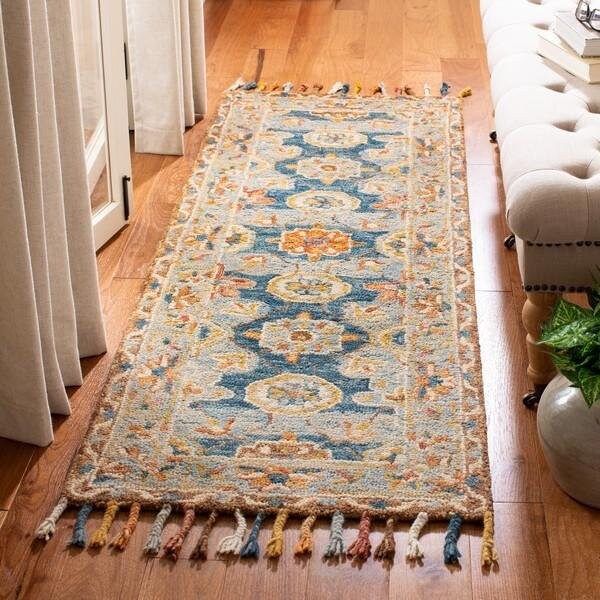 Safavieh Aspen Hand Tufted Small Rectangle RugGrey & Navy 3 x 5 ft. - APN110A-3