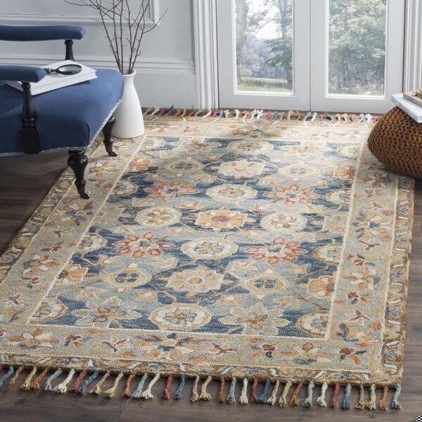 Safavieh Aspen Hand Tufted Small Rectangle RugGrey & Navy 3 x 5 ft. - APN110A-3