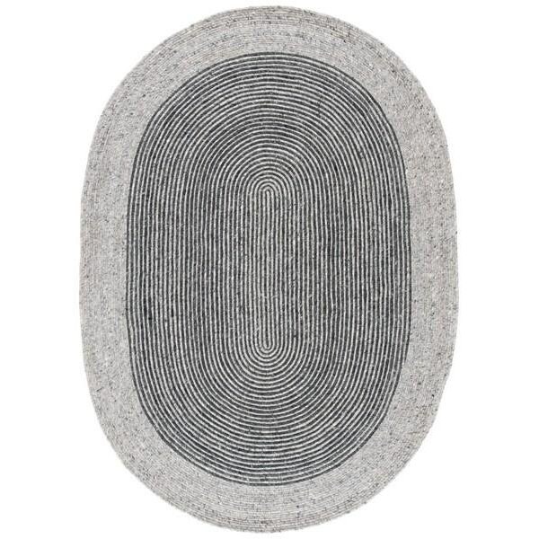 Safavieh 3 x 3 ft. Braided Hand Woven Round RugGrey & Black - BRD904F-3R