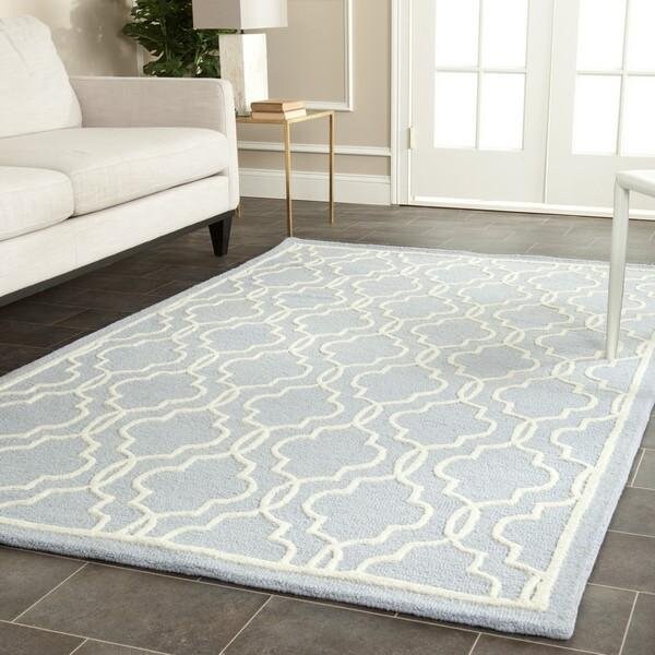 Safavieh Cambridge Hand Tufted Accent Rugs, Light Blue and Ivory - 2 x 3 ft. - CAM131A-2