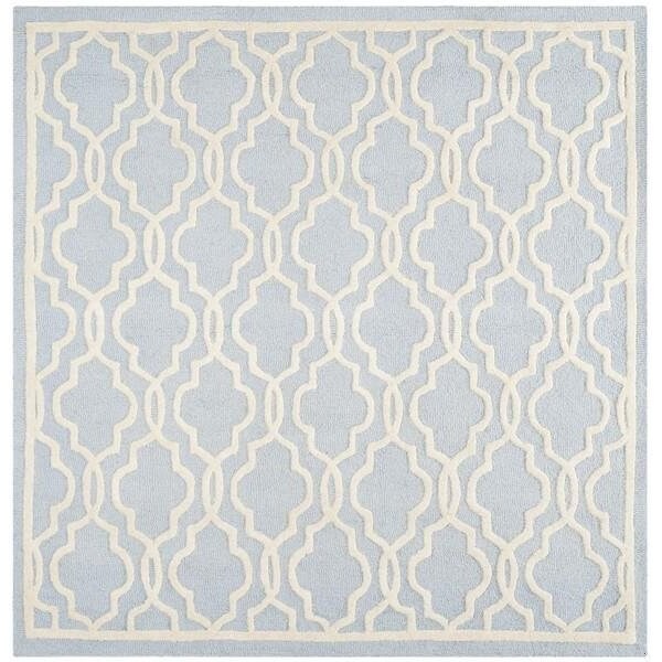 Safavieh Cambridge Hand Tufted Accent Rugs, Light Blue and Ivory - 2 x 3 ft. - CAM131A-2