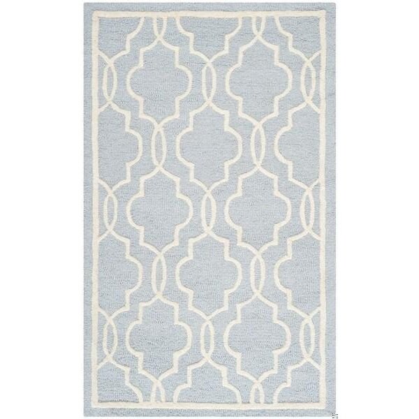 Safavieh Cambridge Hand Tufted Accent Rugs, Light Blue and Ivory - 2 x 3 ft. - CAM131A-2