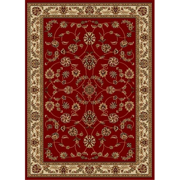 Auric Como Rectangular Red Traditional Italy Area Rug - Red - 3 ft. 3 in. W x 4 ft. 11 in. H - AU3174577