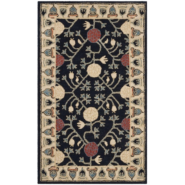 Safavieh Heritage Hand Tufted Rectangle RugNavy & Ivory 4 x 6 ft. - HG740N-4