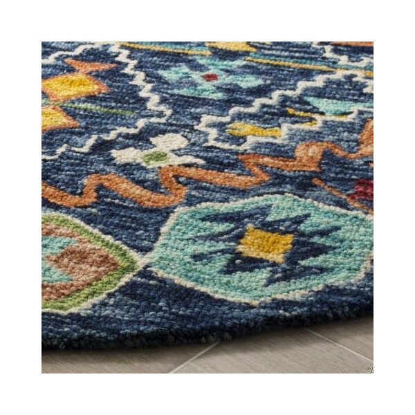 Safavieh Aspen Hand Tufted Medium Rectangle RugNavy & Gold 5 x 8 ft. - APN501A-5