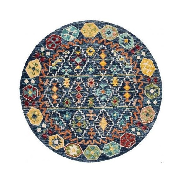 Safavieh Aspen Hand Tufted Medium Rectangle RugNavy & Gold 5 x 8 ft. - APN501A-5