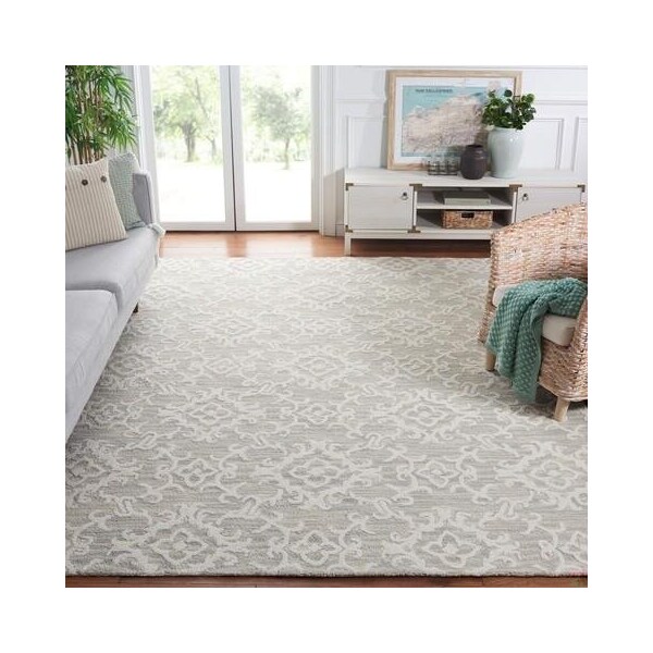 Safavieh Blossom Hand Tufted Runner Rug, Grey and Ivory - 2 ft.-3 in. x 8 ft. - BLM104A-28