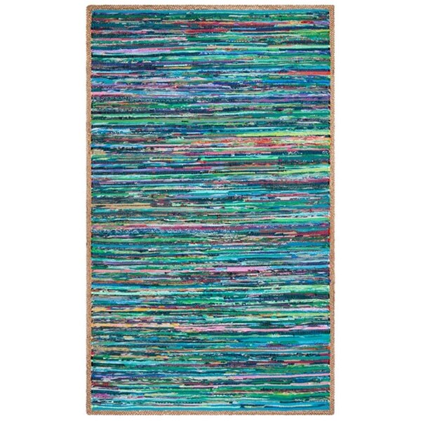 Safavieh 3 x 5 ft. Montauk Rectangle Hand Loomed Area RugGreen & Natural - MTK960Y-3