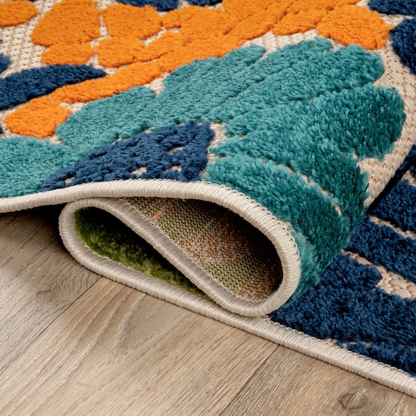 World Rug Gallery Almeria Modern Floral Flowers Indoor/Outdoor Runner Rug 2' x 7' Multi - 8016MULTI2X7