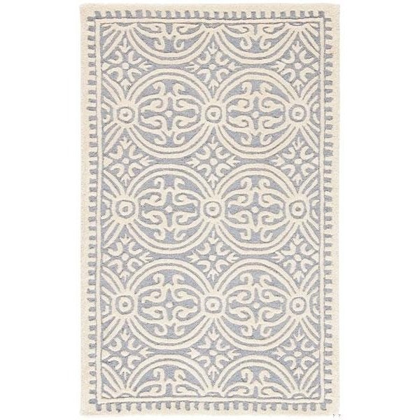 Safavieh Cambridge Hand Tufted Accent Rugs, Silver and Ivory - 2 ft.-6 in. x 4 ft. - CAM123D-24
