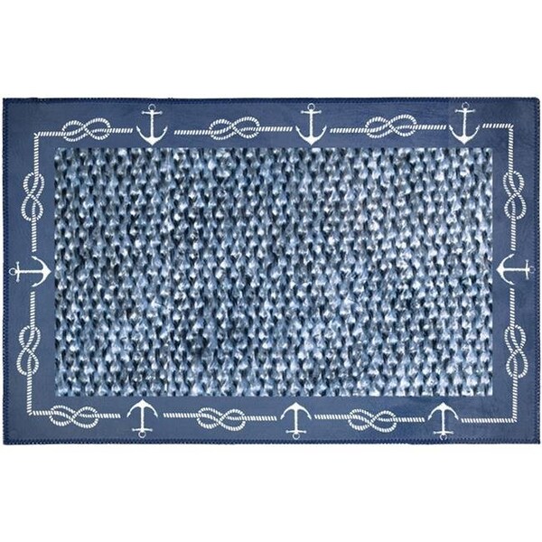Homefires <p>Nautica Indoor Area Rug </p><p>White anchors and sailors knots ground the border of this tasteful - PR-ART001B