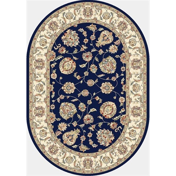 Dynamic Rugs Ancient Garden 5 ft. 3 in. x 7 ft. 7 in. Oval 57365-3464 Rug - Blue/Ivory - ANOV69573653464