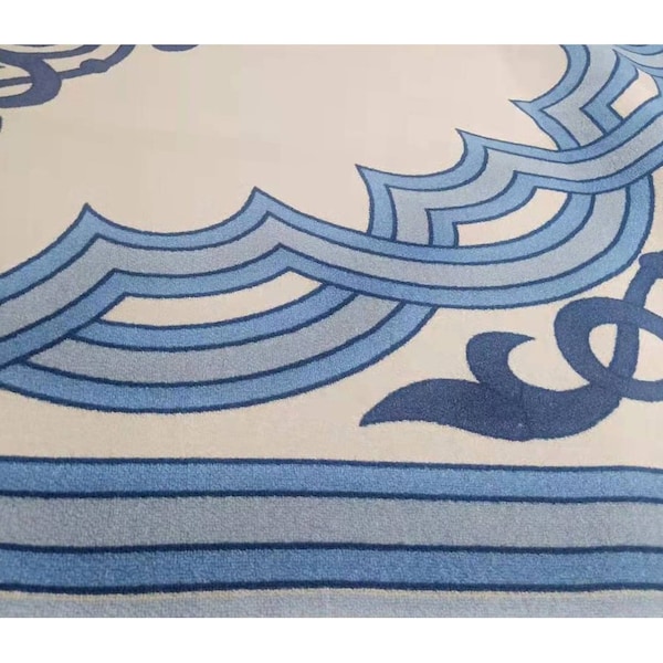 Deerlux Transitional Living Room Area Rug with Nonslip Backing, Blue Medallion Pattern, 9 x12 ft Extra Large - QI003642.XL