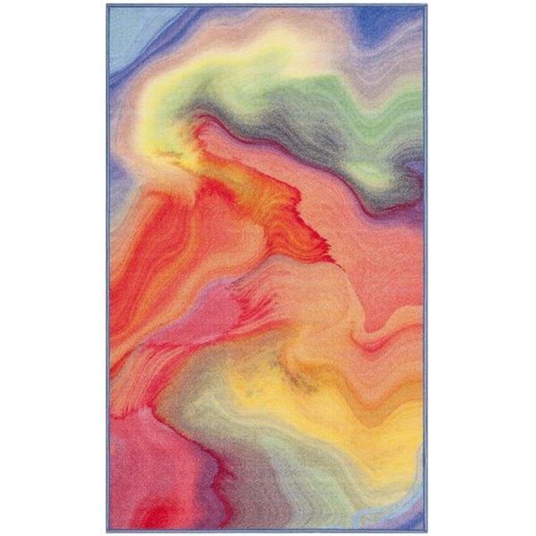 Safavieh 3 x 5 ft. Small Rectangle Paint Brush Power Loomed Rug; Fuchsia & Yellow - PTB123A-3