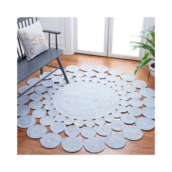 Safavieh 3 x 3 ft. Cape Cod Round Area Rug, Blue - CAP226M-3R