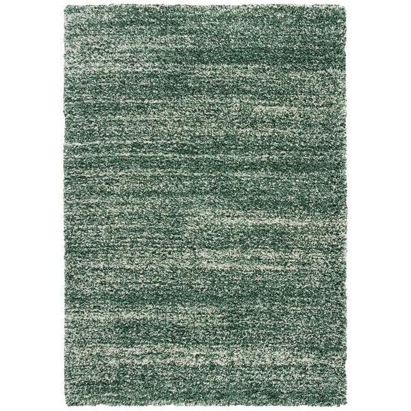 Safavieh 4 x 6 ft. Hudson Shag Power Loomed Rectangle Area Rug; Green & Ivory - SGH295E-4