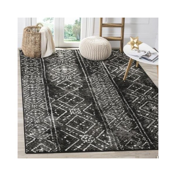 Safavieh Adirondack Power Loomed Rectangle Rug- Black - Silver- 2 ft. 6 in. x 4 ft. - ADR111C-24