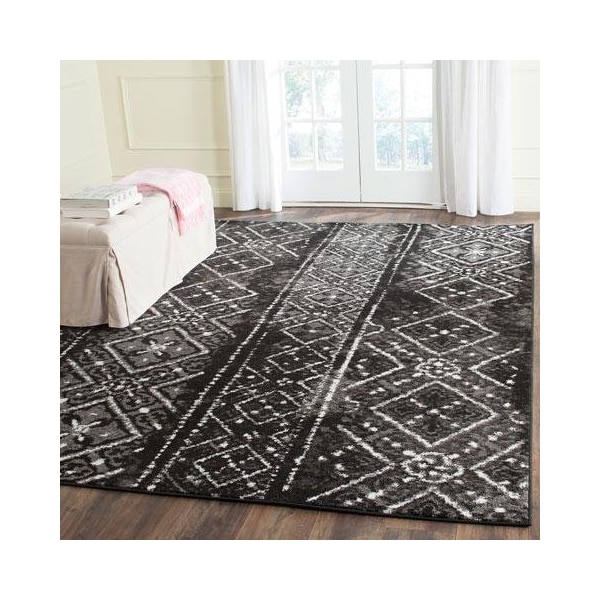 Safavieh Adirondack Power Loomed Rectangle Rug- Black - Silver- 2 ft. 6 in. x 4 ft. - ADR111C-24