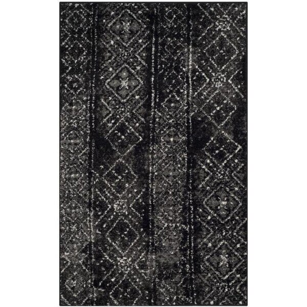 Safavieh Adirondack Power Loomed Rectangle Rug- Black - Silver- 2 ft. 6 in. x 4 ft. - ADR111C-24