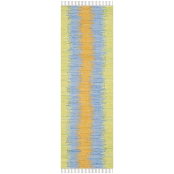 Safavieh Montauk Hand Woven Runner Rug- Green - Gold- 2 ft. 3 in. x 7 ft. - MTK710B-27