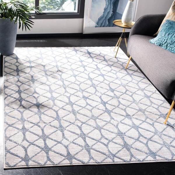 Safavieh 5 ft. 3 in. x 7 ft. 6 in. Amelia Rectangle Power Loomed Area RugGrey & Blue - ALA792F-5