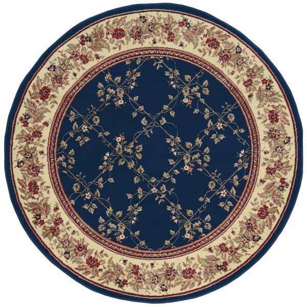 Radici Usa Radici 1590-4006-NAVY 5 ft.3 Round Como Rug - Navy - 1590/4006/NAVY