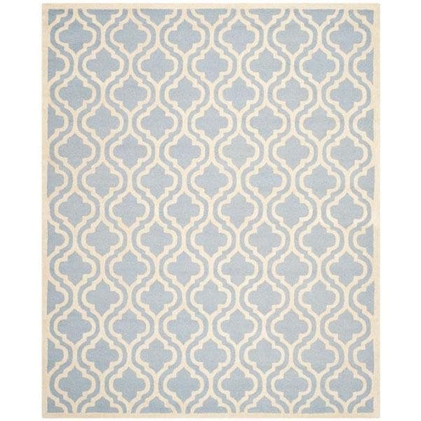 Safavieh Cambridge Hand Tufted Runner Rug- Light Blue - Ivory- 2 ft. 6 in. x 12 ft. - CAM132A-212