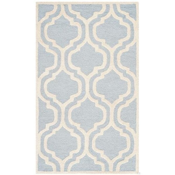 Safavieh Cambridge Hand Tufted Runner Rug- Light Blue - Ivory- 2 ft. 6 in. x 12 ft. - CAM132A-212