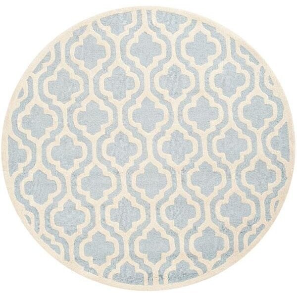 Safavieh Cambridge Hand Tufted Runner Rug- Light Blue - Ivory- 2 ft. 6 in. x 12 ft. - CAM132A-212