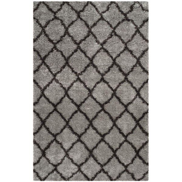 Safavieh 3 x 5 ft. Indie Power Loomed Accent Shag RugGrey & Dark Grey - SGI322S-3