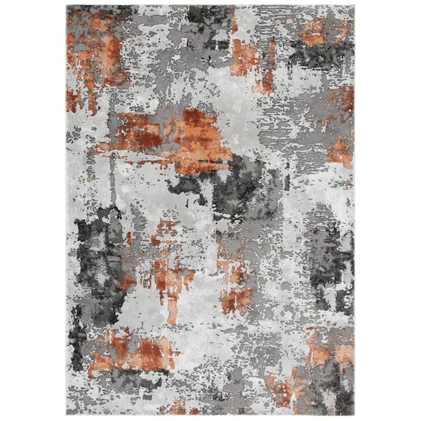 Safavieh Craft Contemporary Power Loomed Rectangle Area Rug Grey & Orange - 4 x 6 ft. - CFT820P-4