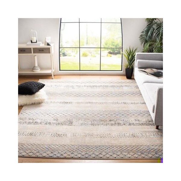 Safavieh 3 x 3 ft. Amelia 700 Round Rug, Grey & Gold - ALA761H-3R