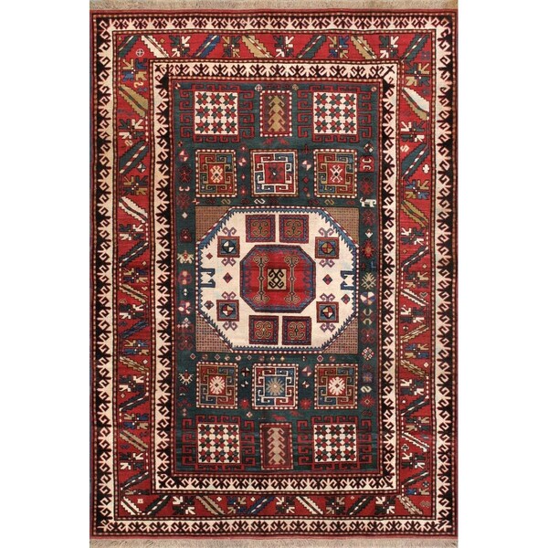 Pasargad Home 5 ft. 10 in. x 8 ft. 6 in. Kazak Collection Hand-Knotted Wool Area Rug - 69062 6X9