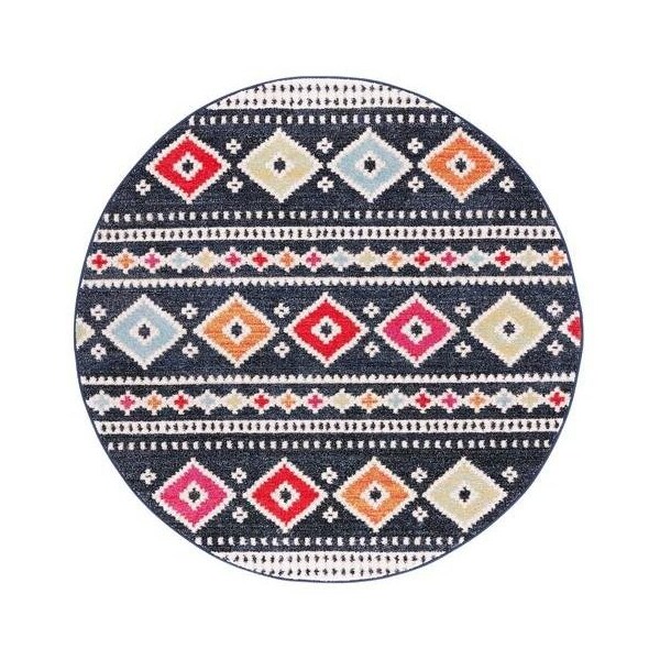 Safavieh Round Adirondack Contemporary Area RugBlack & Ivory 6 x 6 ft. - ADR277Z-6R