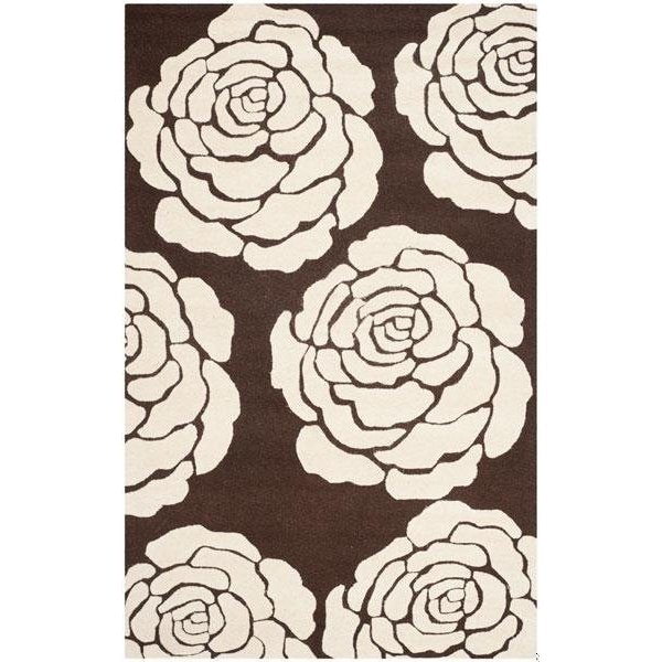 Safavieh 3 x 5 ft. Cambridge Hand Tufted Small Rectangle Area RugBrown & Ivory - CAM782R-3