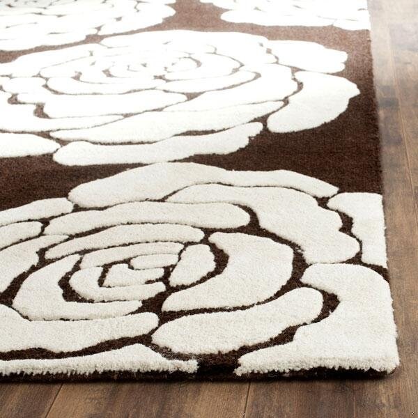 Safavieh 3 x 5 ft. Cambridge Hand Tufted Small Rectangle Area RugBrown & Ivory - CAM782R-3