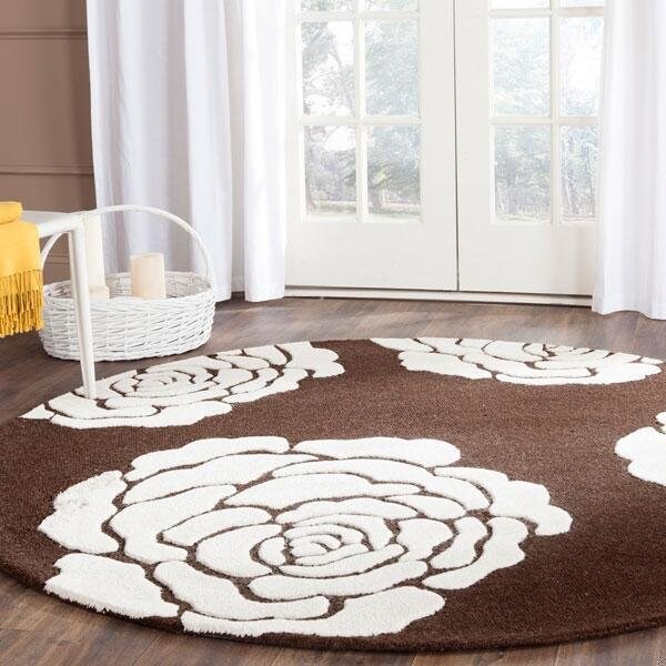 Safavieh 3 x 5 ft. Cambridge Hand Tufted Small Rectangle Area RugBrown & Ivory - CAM782R-3