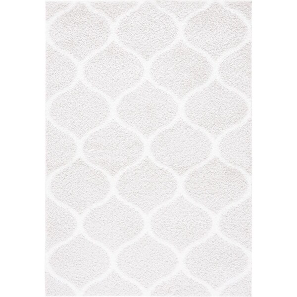 Safavieh 5 x 7 ft. Tahoe Shag Contemporary Rectangle Area Rug; Silver & White - THO677G-5