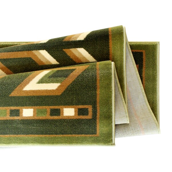 Flash Furniture Green 6 x 9 Southwestern Style Patterned Area Rug - OKR-RG1113-69-GN-GG