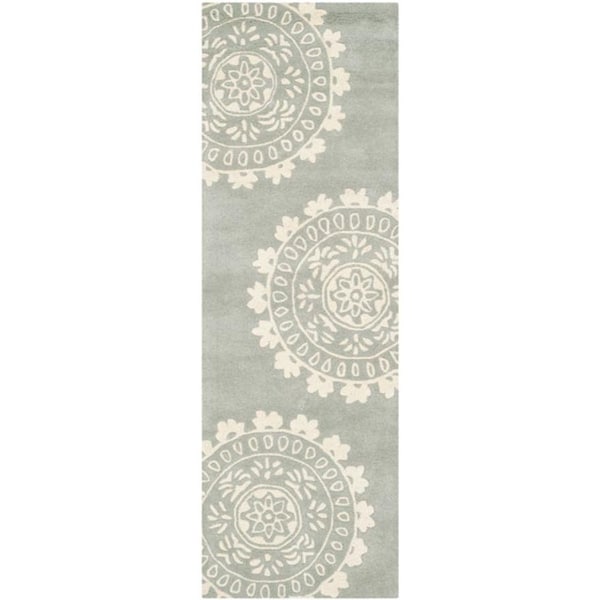 Safavieh 4 x 6 ft. Rectangle Contemporary Bella- Grey and Ivory Hand Tufted Rug - BEL121A-4
