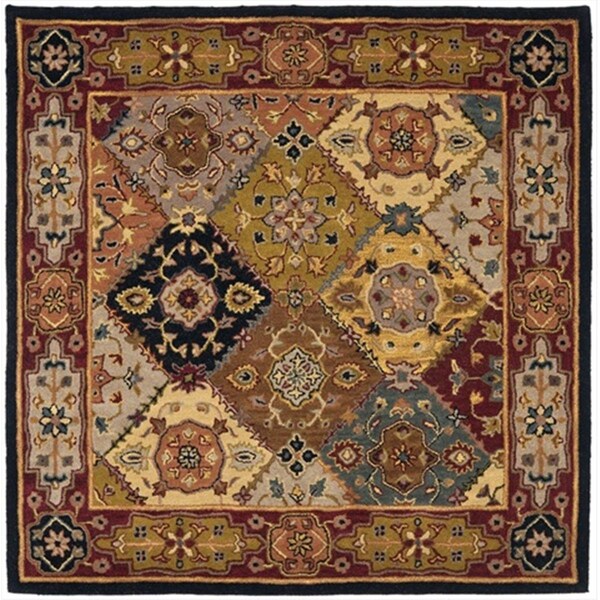 Safavieh 4 x 4 ft. Square- Traditional Heritage Multi And Red Hand Tufted Rug - HG512B-4SQ